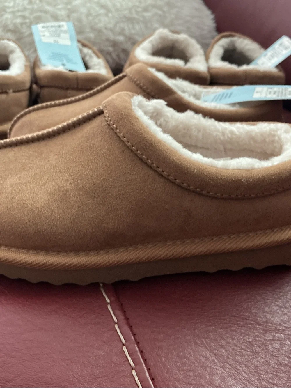 Kids Cozy Faux-Suede Jude Slippers by Cat & Jack in Chestnut Brown